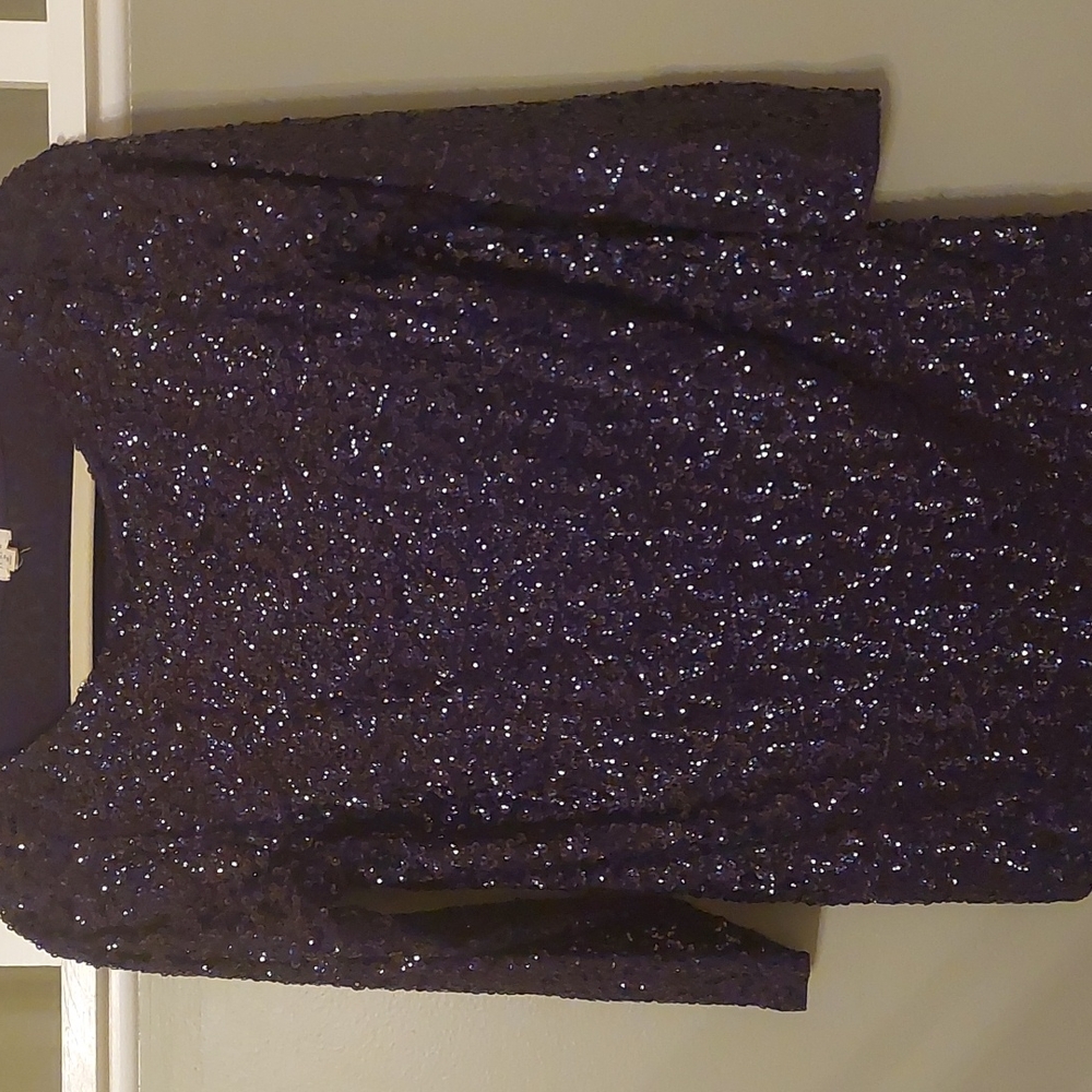 Womens J. Crew black Sequin Top